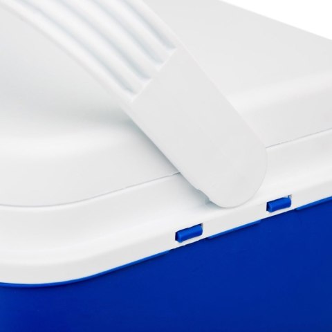 Lodówka turystyczna 18 L na wkłady mrożące, niebieska z białą pokrywą, wymiary 33x38x20 cm Kamai COOLBOX