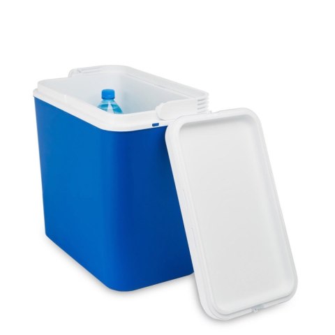 Lodówka turystyczna 18 L na wkłady mrożące, niebieska z białą pokrywą, wymiary 33x38x20 cm Kamai COOLBOX
