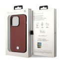 BMW Leather Diamond Pattern - Etui iPhone 14 Pro Max (burgundowy)