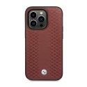 BMW Leather Diamond Pattern MagSafe - Etui iPhone 14 Pro Max (burgundowy)