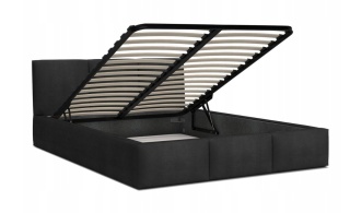 Łóżko tapicerowane FRESIA TRINITY CZARNY 120X200 metalowy stelaż