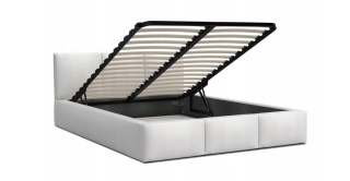 Łóżko tapicerowane FRESIA TRINITY BIAŁY 180X200 metalowy stelaż