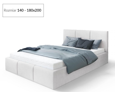 Łóżko tapicerowane FRESIA TRINITY BIAŁY 180X200 metalowy stelaż