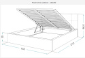Łóżko tapicerowane FRESIA TRINITY KREMOWY 140X200 metalowy stelaż