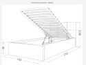 Łóżko tapicerowane FRESIA TRINITY MGLISTY RÓŻ 90x200 metalowy stelaż
