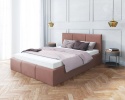 Łóżko tapicerowane FRESIA TRINITY MGLISTY RÓŻ 90x200 metalowy stelaż