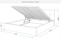 Łóżko tapicerowane RINO Welur  BIAŁY 160x200 metalowy stelaż