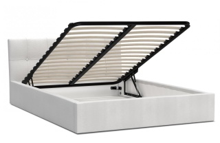 Łóżko tapicerowane RINO Welur  BIAŁY 120x200 metalowy stelaż