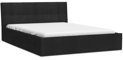 Łóżko tapicerowane RINO Welur Czarny 120x200 metalowy stelaż