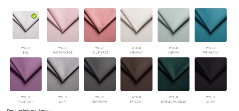 Łóżko RINO Welur różne kolory 120x200 metalowy stelaż + Materac