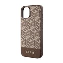 Guess GCube Stripes MagSafe - Etui iPhone 14 (Brązowy)