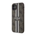 Guess 4G Printed Stripes MagSafe - Etui iPhone 11 (Brązowy)