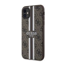 Guess 4G Printed Stripes MagSafe - Etui iPhone 11 (Brązowy)