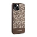 Guess GCube Stripes MagSafe - Etui iPhone 14 Plus (Brązowy)