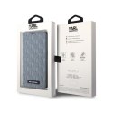 Karl Lagerfeld Booktype Saffiano Monogram - Etui iPhone 14 Pro (Srebrny)